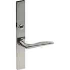 CASTILE Door Handle on B02 EXTERNAL Australian Standard Backplate with Emergency Release, Concealed Fixing (Half Set) 64mm CTC in Polished Stainless Steel