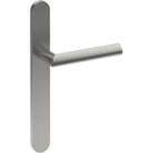 COMO Door Handle on B01 EXTERNAL European Standard Backplate, Concealed Fixing (Half Set) in Satin Stainless