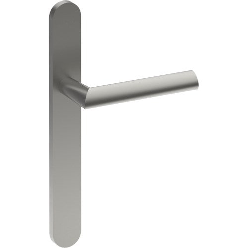 COMO Door Handle on B01 EXTERNAL European Standard Backplate, Concealed Fixing (Half Set) in Satin Stainless