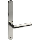 COMO Door Handle on B01 INTERNAL Australian Standard Backplate, Visible Fixing (Half Set) in Polished Stainless Steel