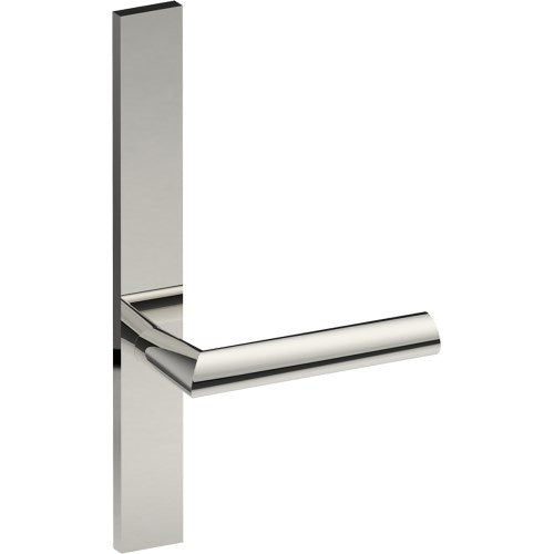 COMO Door Handle on B02 EXTERNAL Australian Standard Backplate, Concealed Fixing (Half Set) in Polished Stainless Steel