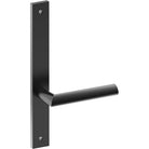 COMO Door Handle on B02 INTERNAL Australian Standard Backplate, Visible Fixing (Half Set) in Black Teflon