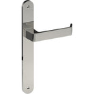 DIJON Door Handle on B01 INTERNAL European Standard Backplate, Visible Fixing (Half Set) in Polished Stainless Steel