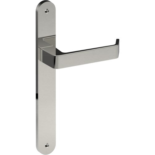 DIJON Door Handle on B01 INTERNAL European Standard Backplate, Visible Fixing (Half Set) in Polished Stainless Steel