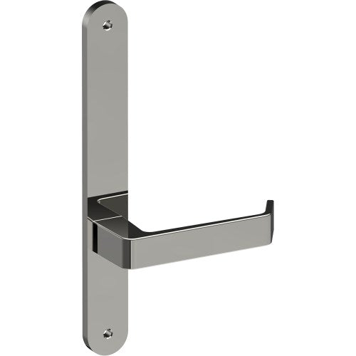 DIJON Door Handle on B01 INTERNAL Australian Standard Backplate, Visible Fixing (Half Set) in Polished Stainless Steel