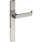 DIJON Door Handle on B02 EXTERNAL European Standard Backplate, Concealed Fixing (Half Set) in Polished Stainless Steel