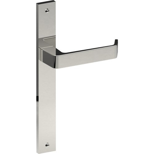 DIJON Door Handle on B02 INTERNAL European Standard Backplate, Visible Fixing (Half Set) in Polished Stainless Steel