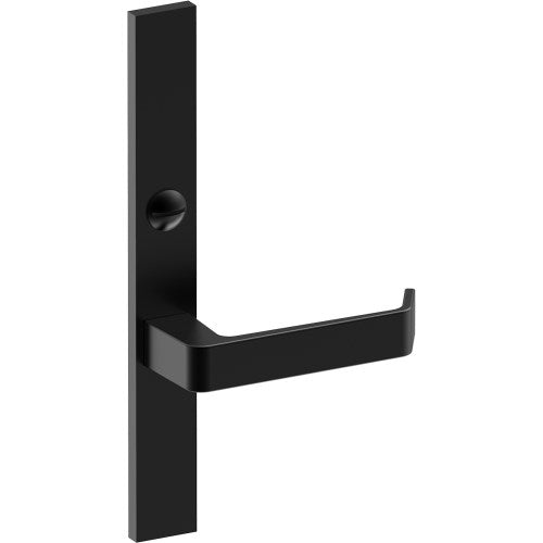 DIJON Door Handle on B02 EXTERNAL Australian Standard Backplate with Emergency Release, Concealed Fixing (Half Set) 64mm CTC in Black Teflon