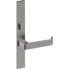 DIJON Door Handle on B02 INTERNAL Australian Standard Backplate with Privacy Turn, Visible Fixing (Half Set) 64mm CTC in Satin Stainless