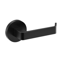 Black Dijon door handle by Style Finish Doorware mounted on a door, showcasing sleek modern design and brushed metal finish.
