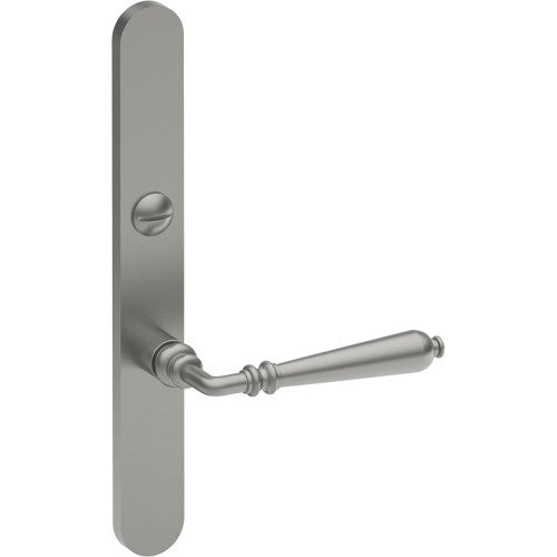 ELEGANTE Door Handle on B01 EXTERNAL Australian Standard Backplate with Emergency Release, Concealed Fixing (Half Set) 64mm CTC in Satin Stainless