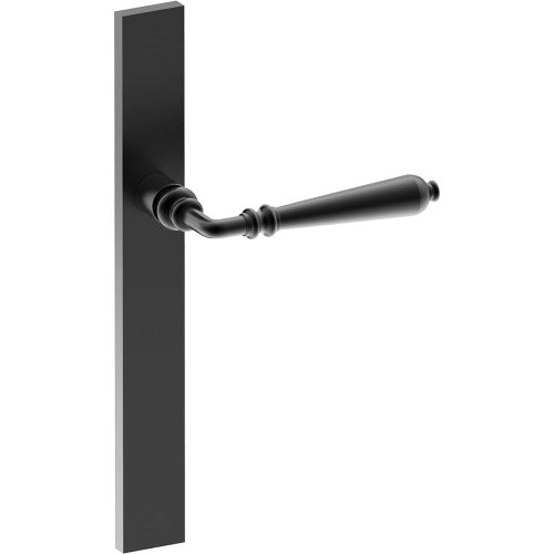 ELEGANTE Door Handle on B02 EXTERNAL European Standard Backplate, Concealed Fixing (Half Set) in Black Teflon