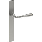 ELEGANTE Door Handle on B02 EXTERNAL European Standard Backplate, Concealed Fixing (Half Set) in Satin Stainless