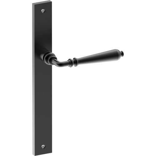 ELEGANTE Door Handle on B02 INTERNAL European Standard Backplate, Visible Fixing (Half Set) in Black Teflon