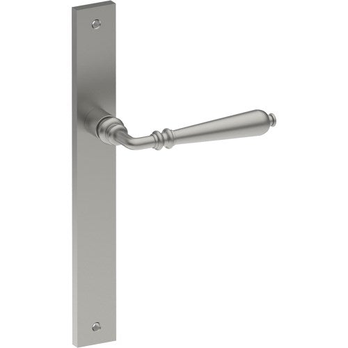ELEGANTE Door Handle on B02 INTERNAL European Standard Backplate, Visible Fixing (Half Set) in Satin Stainless