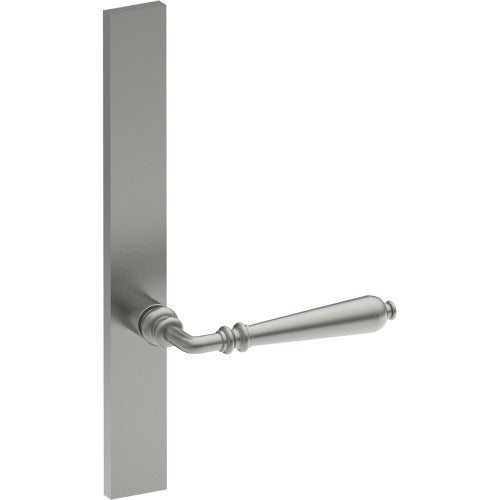 ELEGANTE Door Handle on B02 EXTERNAL Australian Standard Backplate, Concealed Fixing (Half Set) in Satin Stainless
