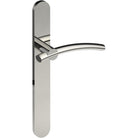 LAGUNA Door Handle on B01 EXTERNAL European Standard Backplate, Concealed Fixing (Half Set)  in Polished Stainless