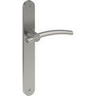 LAGUNA Door Handle on B01 INTERNAL European Standard Backplate, Visible Fixing (Half Set)  in Satin Stainless