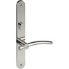 LAGUNA Door Handle on B01 INTERNAL Australian Standard Backplate with Privacy Turn, Visible Fixing (Half Set) 64mm CTC in Polished Stainless