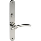 LAGUNA Door Handle on B01 INTERNAL Australian Standard Backplate with Privacy Turn, Visible Fixing (Half Set) 64mm CTC in Polished Stainless