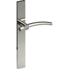 LAGUNA Door Handle on B02 EXTERNAL European Standard Backplate, Concealed Fixing (Half Set)  in Polished Stainless