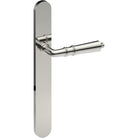LATINA Door Handle on B01 EXTERNAL European Standard Backplate, Concealed Fixing (Half Set) in Polished Stainless Steel