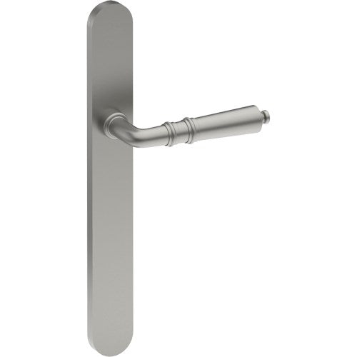 LATINA Door Handle on B01 EXTERNAL European Standard Backplate, Concealed Fixing (Half Set) in Satin Stainless