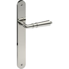 LATINA Door Handle on B01 INTERNAL European Standard Backplate, Visible Fixing (Half Set) in Polished Stainless Steel