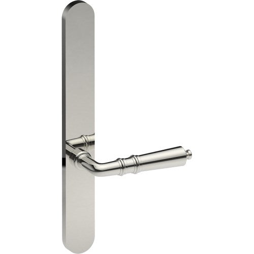 LATINA Door Handle on B01 EXTERNAL Australian Standard Backplate, Concealed Fixing (Half Set) in Polished Stainless Steel
