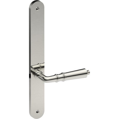 LATINA Door Handle on B01 INTERNAL Australian Standard Backplate, Visible Fixing (Half Set) in Polished Stainless Steel