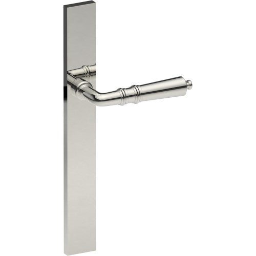 LATINA Door Handle on B02 EXTERNAL European Standard Backplate, Concealed Fixing (Half Set) in Polished Stainless Steel