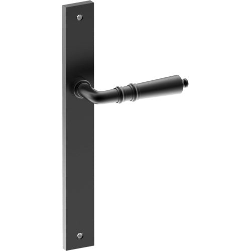 LATINA Door Handle on B02 INTERNAL European Standard Backplate, Visible Fixing (Half Set) in Black Teflon