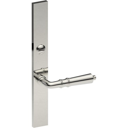 LATINA Door Handle on B02 EXTERNAL Australian Standard Backplate with Emergency Release, Concealed Fixing (Half Set) 64mm CTC in Polished Stainless Steel