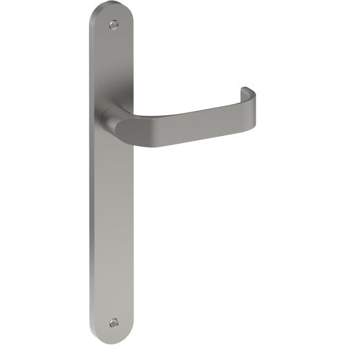 MOSS Door Handle on B01 INTERNAL European Standard Backplate, Visible Fixing (Half Set) in Satin Stainless