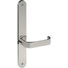 MOSS Door Handle on B01 INTERNAL Australian Standard Backplate, Visible Fixing (Half Set) in Polished Stainless Steel