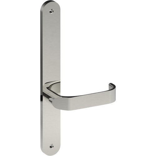 MOSS Door Handle on B01 INTERNAL Australian Standard Backplate, Visible Fixing (Half Set) in Polished Stainless Steel