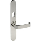 MOSS Door Handle on B01 EXTERNAL Australian Standard Backplate with Cylinder Hole, Concealed Fixing (Half Set) 64mm CTC in Polished Stainless Steel