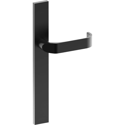 MOSS Door Handle on B02 EXTERNAL European Standard Backplate, Concealed Fixing (Half Set) in Black Teflon