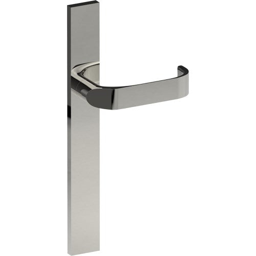 MOSS Door Handle on B02 EXTERNAL European Standard Backplate, Concealed Fixing (Half Set) in Polished Stainless Steel