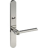 PRONTO Door Handle on B01 EXTERNAL Australian Standard Backplate with Emergency Release, Concealed Fixing (Half Set) 64mm CTC in Polished Stainless