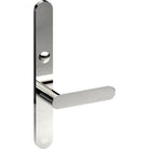 ROUBAIX Door Handle on B01 EXTERNAL Australian Standard Backplate with Emergency Release, Concealed Fixing (Half Set) 64mm CTC in Polished Stainless Steel