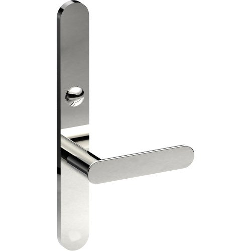 ROUBAIX Door Handle on B01 EXTERNAL Australian Standard Backplate with Emergency Release, Concealed Fixing (Half Set) 64mm CTC in Polished Stainless Steel