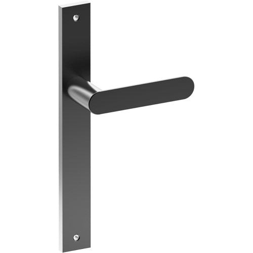 ROUBAIX Door Handle on B02 INTERNAL European Standard Backplate, Visible Fixing (Half Set) in Black Teflon