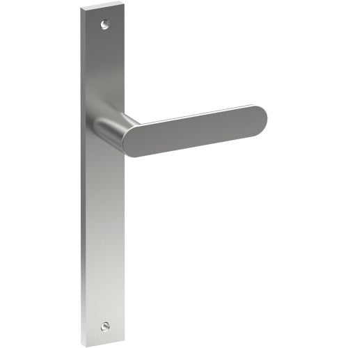 ROUBAIX Door Handle on B02 INTERNAL European Standard Backplate, Visible Fixing (Half Set) in Satin Stainless