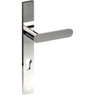 ROUBAIX Door Handle on B02 EXTERNAL European Standard Backplate with Cylinder Hole, Concealed Fixing (Half Set) 85mm CTC in Polished Stainless Steel