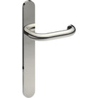 SAFETY Door Handle on B01 EXTERNAL European Standard Backplate, Concealed Fixing (Half Set) in Polished Stainless Steel