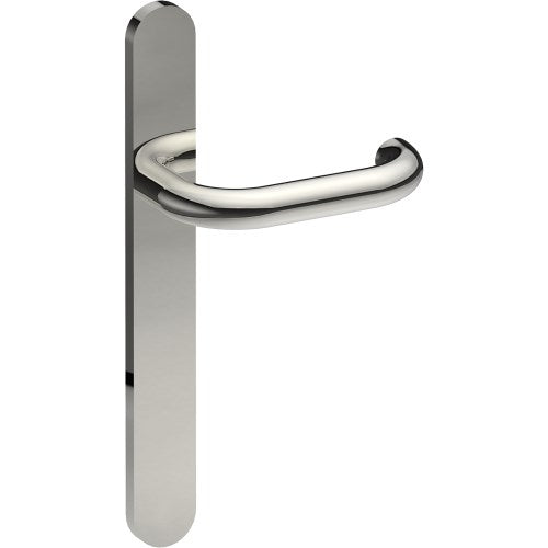 SAFETY Door Handle on B01 EXTERNAL European Standard Backplate, Concealed Fixing (Half Set) in Polished Stainless Steel