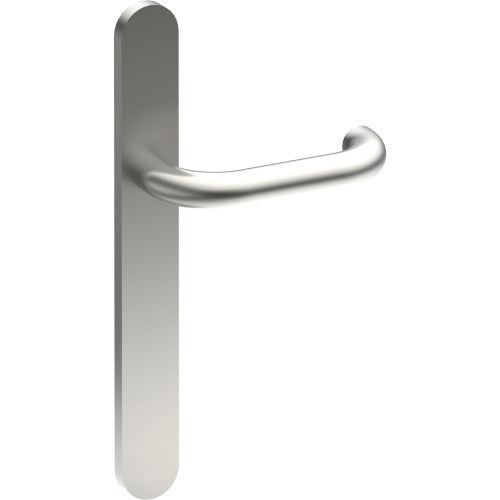 SAFETY Door Handle on B01 EXTERNAL European Standard Backplate, Concealed Fixing (Half Set) in Satin Stainless