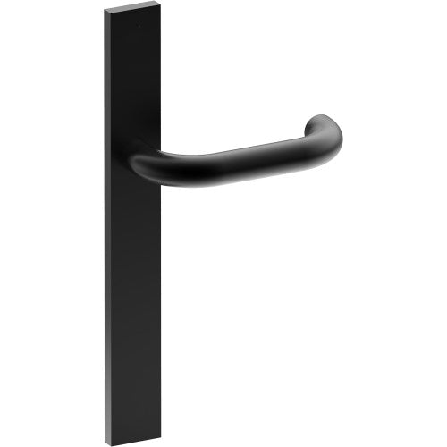 SAFETY Door Handle on B02 EXTERNAL European Standard Backplate, Concealed Fixing (Half Set) in Black Teflon