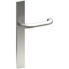 SAFETY Door Handle on B02 EXTERNAL European Standard Backplate, Concealed Fixing (Half Set) in Satin Stainless